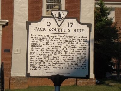 Jack Jouett’s Ride Marker image. Click for full size.