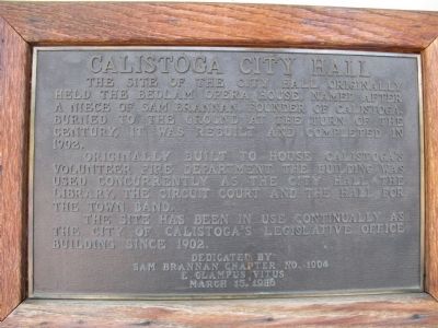 Calistoga City Hall Marker image. Click for full size.