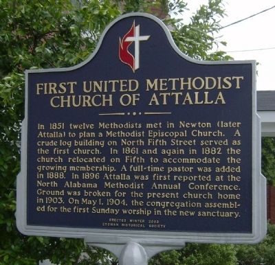First United Methodist Church Of Attalla Marker image. Click for full size.