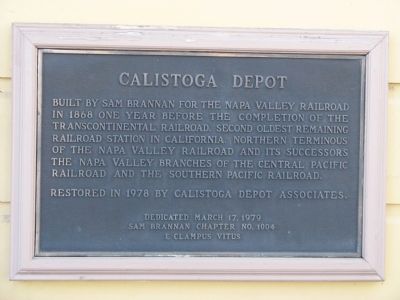 Calistoga Depot Marker image. Click for full size.