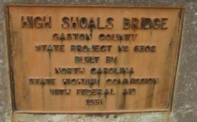 State Highway Commission Plaque at the High Shoals Bridge image. Click for full size.