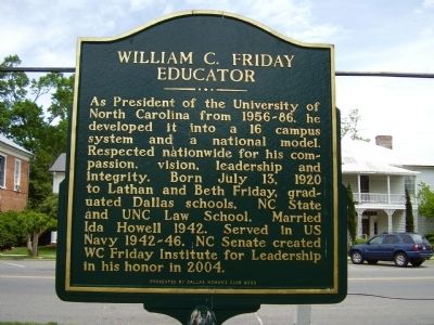 William C. Friday Marker. Click for full size. William C. Friday Marker image. Click for full size.