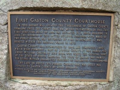 First Gaston County Courthouse Marker image. Click for full size.