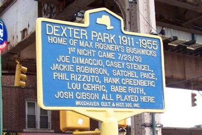 Dexter Park Marker. Click for full size. Dexter Park Marker image. Click for full size.