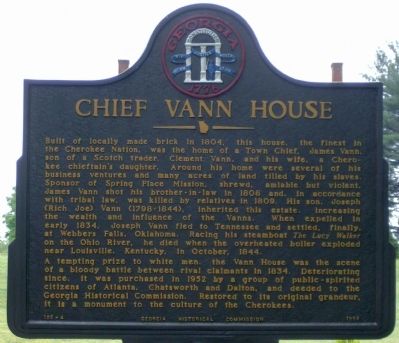 Chief Vann House Marker image. Click for full size.
