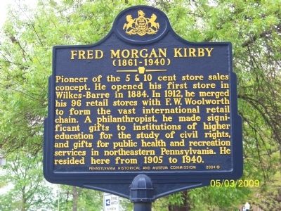 FRED MORGAN KIRBY Marker image. Click for full size.