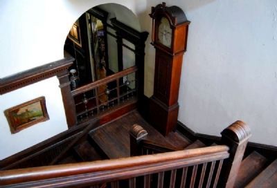 Staircase Leading to Second Floor -<br>Grandfather Clock on First Landing. Click for full size. Staircase Leading to Second Floor -<br>Grandfather Clock on First Landing image. Click for full size.