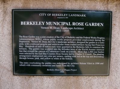 Berkeley Municipal Rose Garden Marker image. Click for full size.