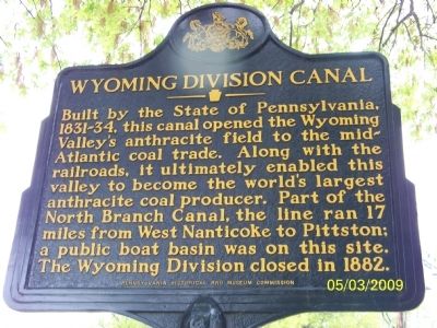 Wyoming Division Canal Marker image. Click for full size.