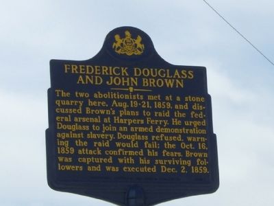Frederick Douglass and John Brown Marker. Click for full size. Frederick Douglass and John Brown Marker image. Click for full size.