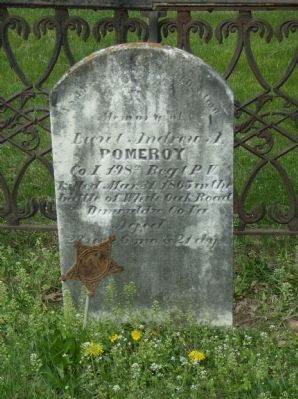 Grave of Lt. Andrew Pomeroy in the church cemetery image. Click for full size.