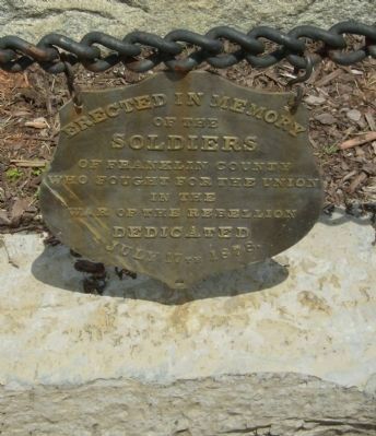 Memorial Fountain and Union Soldier Statue Presentation Plaque. Click for full size. Memorial Fountain and Union Soldier Statue Presentation Plaque image. Click for full size.