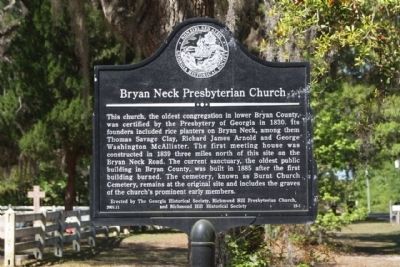 Bryan Neck Presbyterian Church Marker. Click for full size. Bryan Neck Presbyterian Church Marker image. Click for full size.