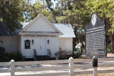 Bryan Neck Presbyterian Church and Marker. Click for full size. Bryan Neck Presbyterian Church and Marker image. Click for full size.