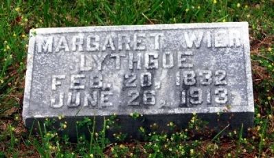 Margaret Wier Lythgoe<br>Wife of Augustus Jackson Lythgoe<br>Long Cane Cemetery, Abbeville, SC image. Click for full size.