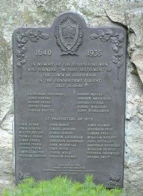 Founders and Proprietors Monument Marker. Click for full size. Founders and Proprietors Monument Marker image. Click for full size.