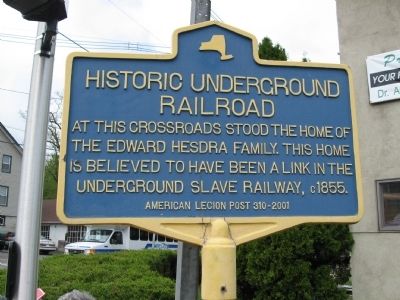 Historic Underground Railroad Marker. Click for full size. Historic Underground Railroad Marker image. Click for full size.
