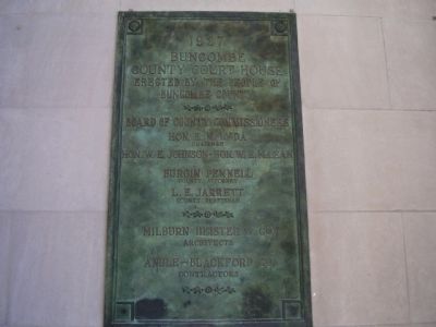 Buncombe County Court House Marker. Click for full size. Buncombe County Court House Marker image. Click for full size.