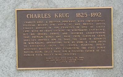 Charles Krug 1825 - 1892 Marker image. Click for full size.