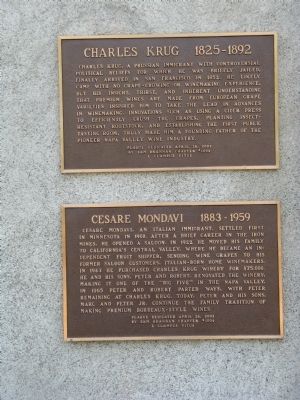 Cesare Mondavi 1883 – 1959 Marker. Click for full size. Cesare Mondavi 1883 – 1959 Marker image. Click for full size.