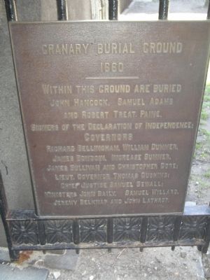 Granary Burying Ground Marker image. Click for full size.