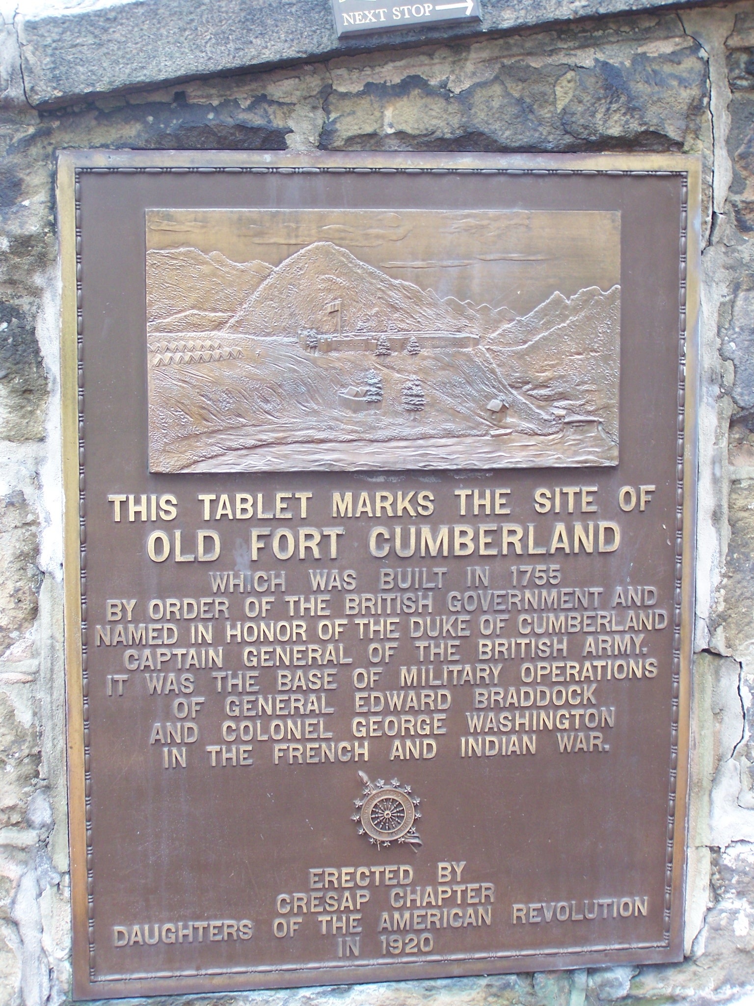 This Tablet Marks the Site of Old Fort Cumberland Marker