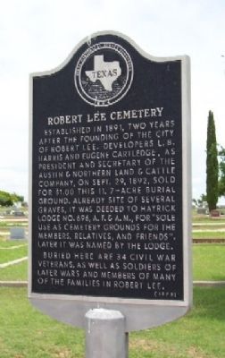 Robert Lee Cemetery Marker image. Click for full size.