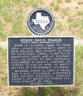 Henry Davis Pearce Marker. Click for full size. Henry Davis Pearce Marker image. Click for full size.