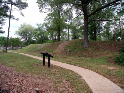 Marker & earthworks along Tyndall’s Point Park Walkway. image. Click for full size.