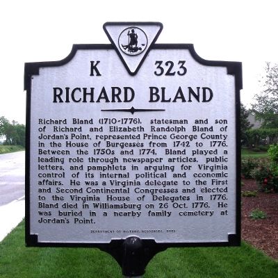 Richard Bland Marker image. Click for full size.