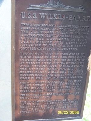 U.S.S. Wilkes Barre Marker image. Click for full size.