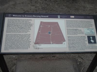 Welcome to Granary Burying Ground Marker. Click for full size. Welcome to Granary Burying Ground Marker image. Click for full size.