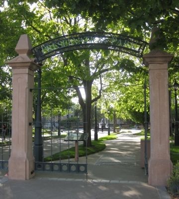 Preservation Park - Entrance Gate with Marker image. Click for full size.