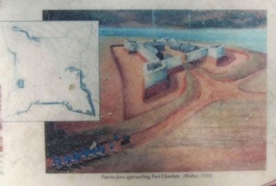 Capture of Fort Charlotte Marker -<br>Patriots Arriving at Fort Charlotte. Click for full size. Capture of Fort Charlotte Marker -<br>Patriots Arriving at Fort Charlotte image. Click for full size.
