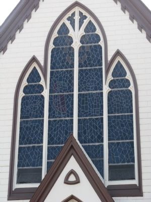 Stained Glass Window Over Entrance Doors image. Click for full size.