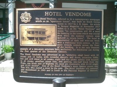 Hotel Vendome Marker. Click for full size. Hotel Vendome Marker image. Click for full size.