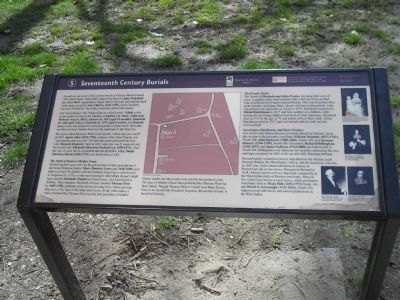Seventeenth Century Burials Marker. Click for full size. Seventeenth Century Burials Marker image. Click for full size.