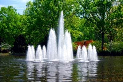 Furman's Main Fountain from McAlister Auditorium Porch image. Click for full size.