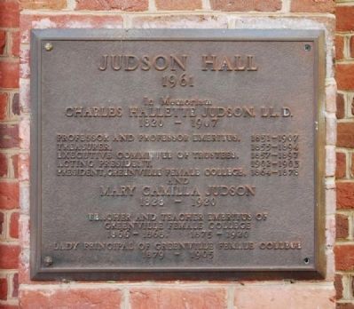 Judson Hall Marker image. Click for full size.