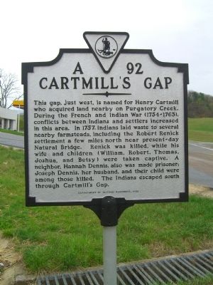 Cartmill's Gap Marker image. Click for full size.