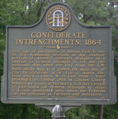 Confederate Entrenchments 1864 Marker image. Click for full size.