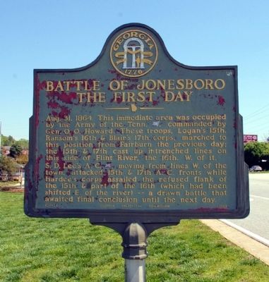 Battle of Jonesboro The First Day Marker. Click for full size. Battle of Jonesboro The First Day Marker image. Click for full size.