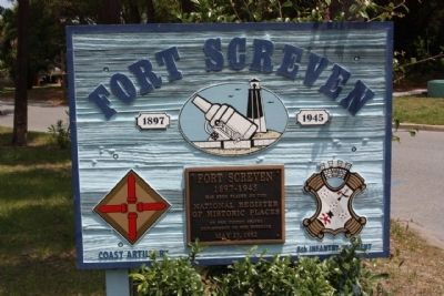 Fort Screven Marker. Click for full size. Fort Screven Marker image. Click for full size.