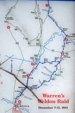 Warren's Weldon Raid, December 7-12, 1864. Click for full size. Warren's Weldon Raid, December 7-12, 1864 image. Click for full size.