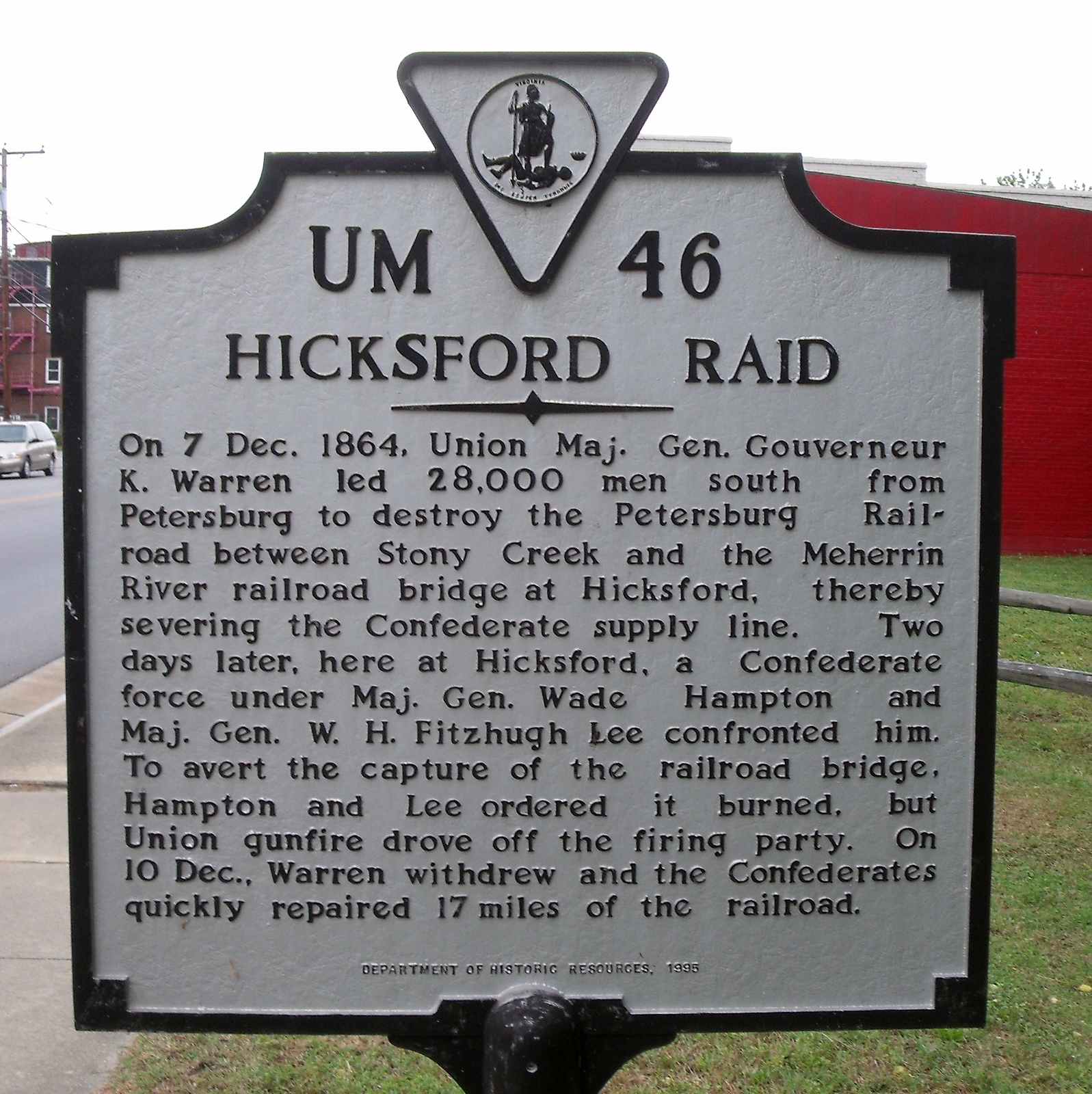 Hicksford Raid Marker