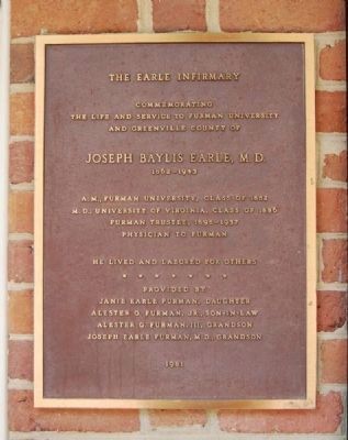 The Earle Infirmary Marker image. Click for full size.