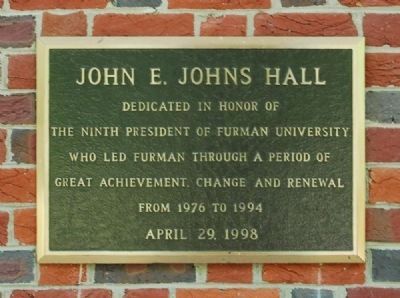 John E. Johns Hall Marker. Click for full size. John E. Johns Hall Marker image. Click for full size.