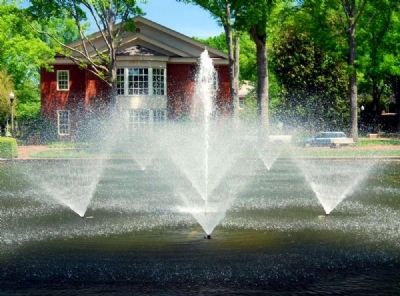 John E. Johns Hall -<br>South Side Facing Memorial Fountains. Click for full size. John E. Johns Hall -<br>South Side Facing Memorial Fountains image. Click for full size.