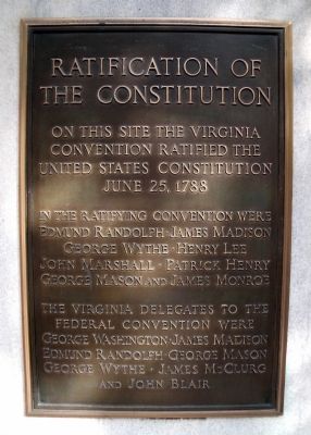 Ratification of the Constitution Marker image. Click for full size.