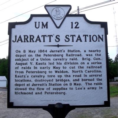 Jarratt's Station Marker. Click for full size. Jarratt's Station Marker image. Click for full size.